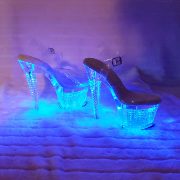 Multiple Function Led Lighted Flashdance Special Textured Platform 7" Heels - Picture 14 of 14